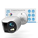 Amcrest Dual-Lens 4K (8MP) Outdoor Security POE Camera, 2 x 4MP Lenses PoE AI Bullet IP Camera, 65ft Night Color, Face Detection, Panoramic 180° FOV