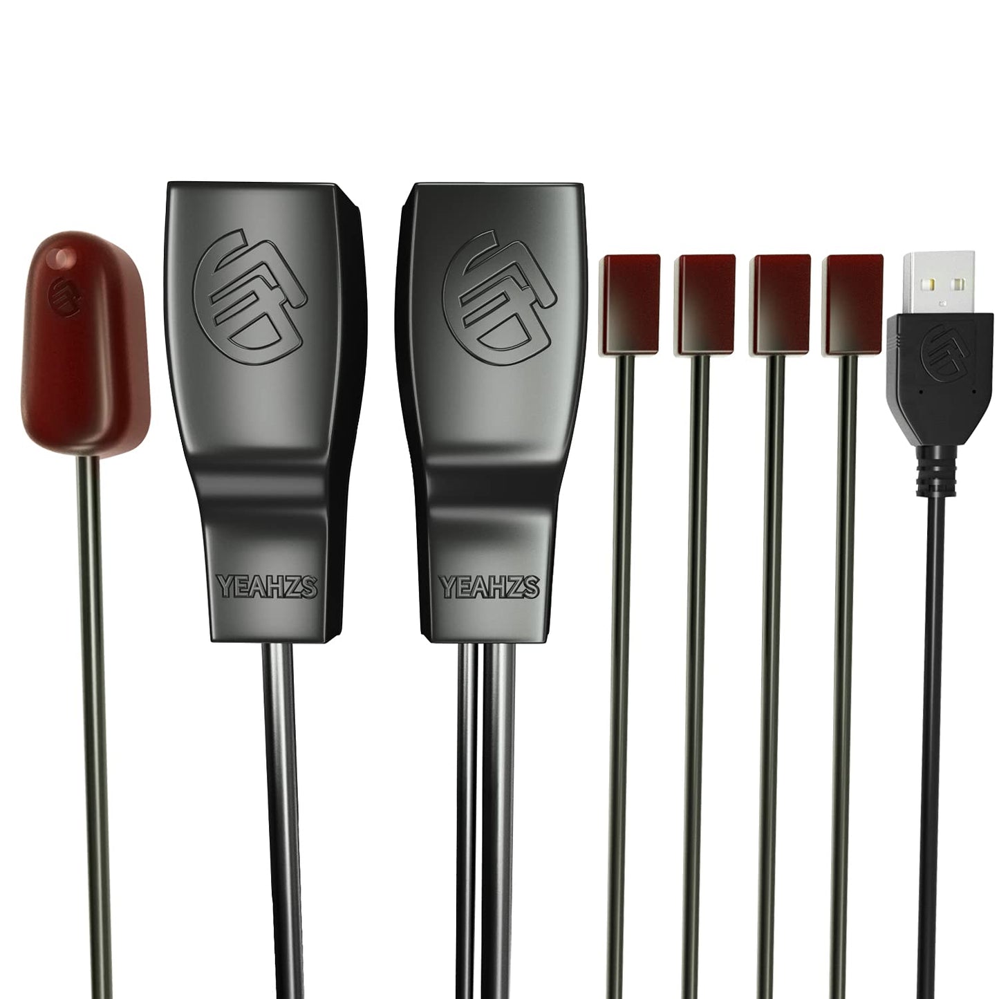 SZBJ IR Repeater,IR Remote Control Extender,Infrared Repeater System,Apply to Cat6/Cat5e/Cat8 Ethernet Cable Connection(Four Head ir emitter)