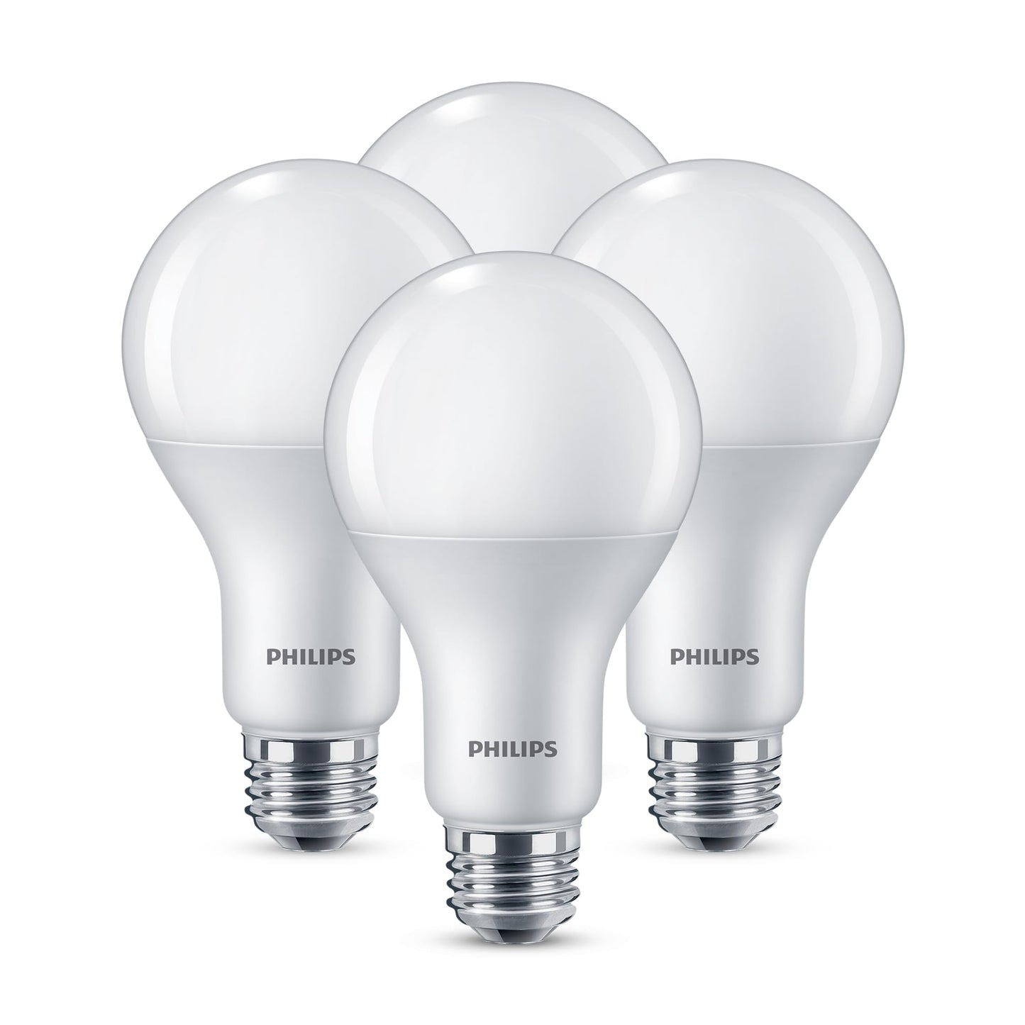 PHILIPS LED Frosted Non-Dimmable A21 3-Way Light Bulb - Pack of 4 - EyeComfort Flicker Free - 14-8-5W = 100-60-40W - 1600/800/400 Lumen - Soft White