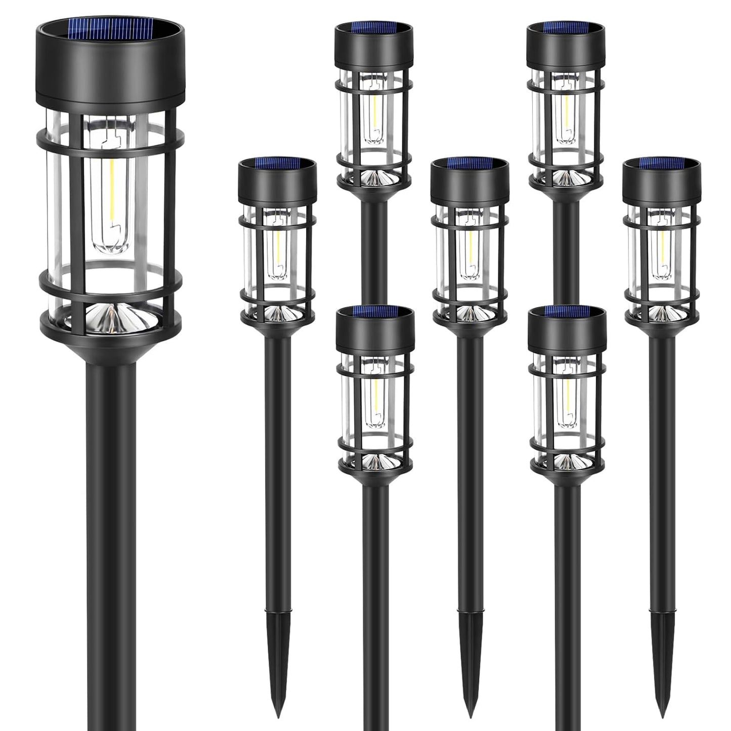 EXCYLA - Solar Pathway Lights| Outdoor Garden Lights | Waterproof & Weather-Resistant | Energy-Efficient with High Transparency Glass | Durable