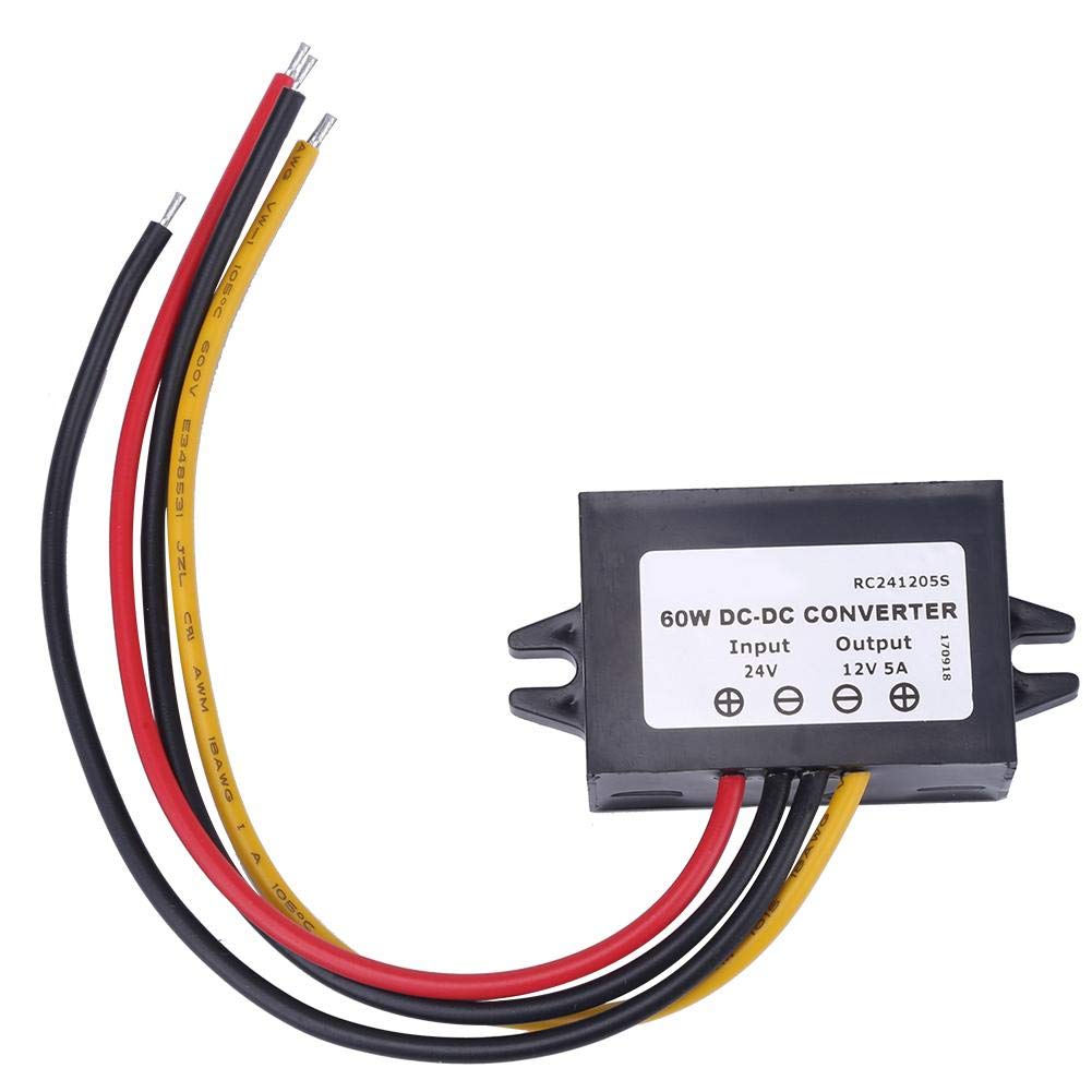 DC-DC Step Down Converter, 24VDC to 12VDC High Power Step Down Voltage Regulator, Mini Power Converter Module for Car Vehicles, IP68 Waterproof, 5A…