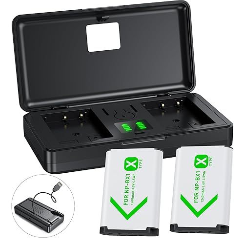 NP-BX1 Camera Battery (2 Pack) and 2-Channel USB Charger for Sony NP-BX1/M8, ZV-1, ZV-1F, ZV-1 II, Cyber-Shot DSC-HX80, HX90V, HX95, HX99, HX350, RX1