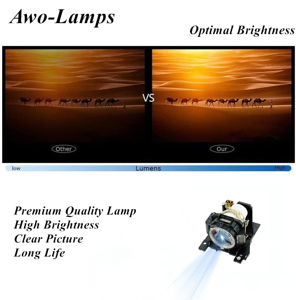 AWO Original NSHA220W Lamp Bulb for DT00893/456-8101H with Housing Fit for HITACHI CP-A200,CP-A52,ED-A10,ED-A101,ED-A111 Projectors