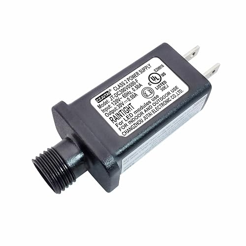 CZJUTAI JT-DC300V0500 Premium 30V 0.5A 15W LED Power Supply - Class 2 Transformer, IP44 Waterproof, US Plug for Christmas and String Lights, Indoor