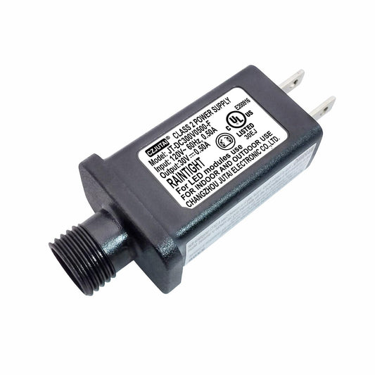 CZJUTAI JT-DC300V0500 Premium 30V 0.5A 15W LED Power Supply - Class 2 Transformer, IP44 Waterproof, US Plug for Christmas and String Lights, Indoor