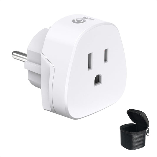 Cable Matters Type F Plug Adapter for Travel, US to EU Plug Adapter, Type E/F Power Converter for German/Austria/Slovakia/Bulgaria/France/Russia, CE…
