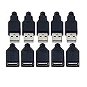 VizGiz 10 Pack USB Plug Replacement 4 PIN Type A Female Male Socket Connector Solder Terminal Repair AWG Wire Cable DIY Kit Jack for Fan LED Strip