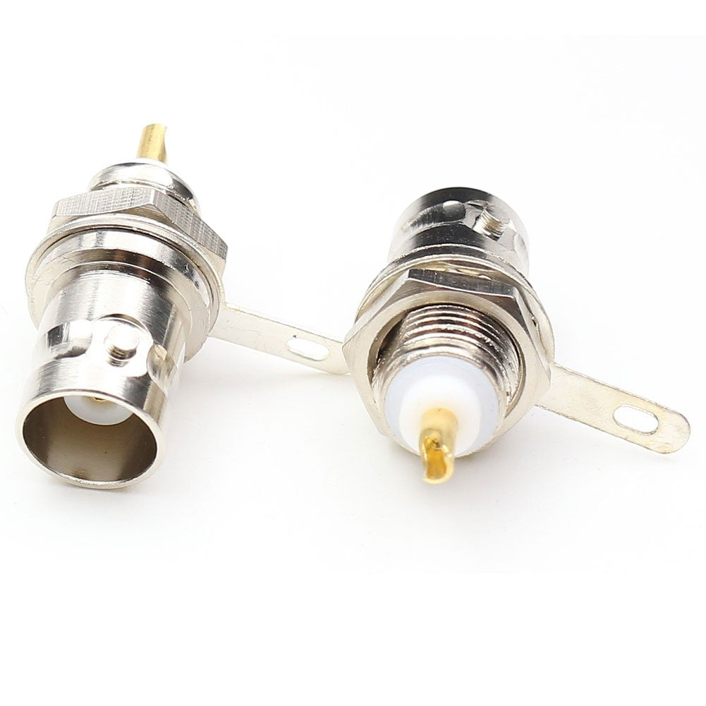 ANHAN BNC Female Panel Mount Connectors with Nut BNC Female Bulkhead Adapters RF Coaxial Adapter 5Pack