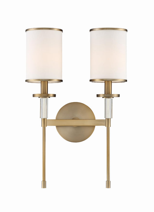 Crystorama Hatfield 2 Light Vibrant Gold Sconce