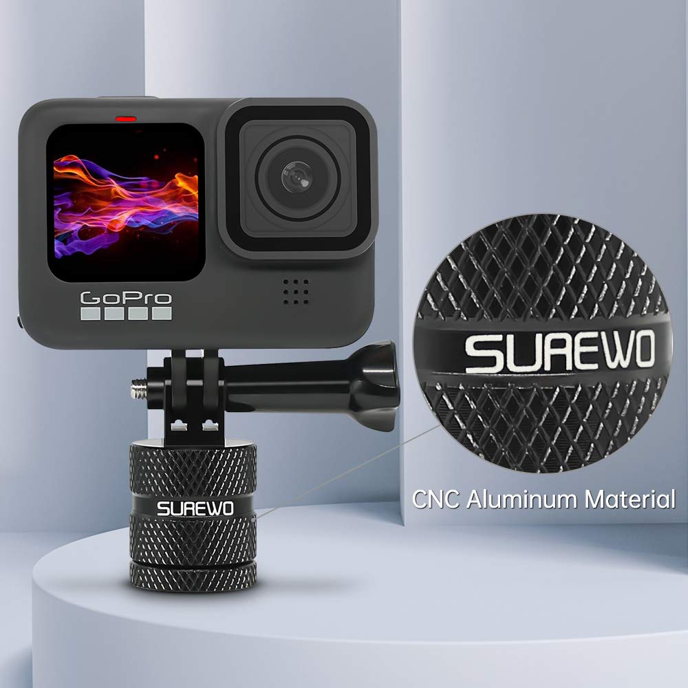Aluminum 1/4 inch 20 Camera Tripod Adapter Mount, 360° Rotation 1/4"-20 Aluminum Tripod Adapter Mount Compatible with GoPro Hero 13/12/11/10, DJI