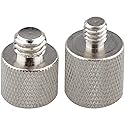 CAMVATE 1/4" Female to 3/8" Male & 3/8"-16 Female to 1/4"-20 Male Screw Adapter for Tripod and Camera and Qr Plate/Adapter Brass - 0910