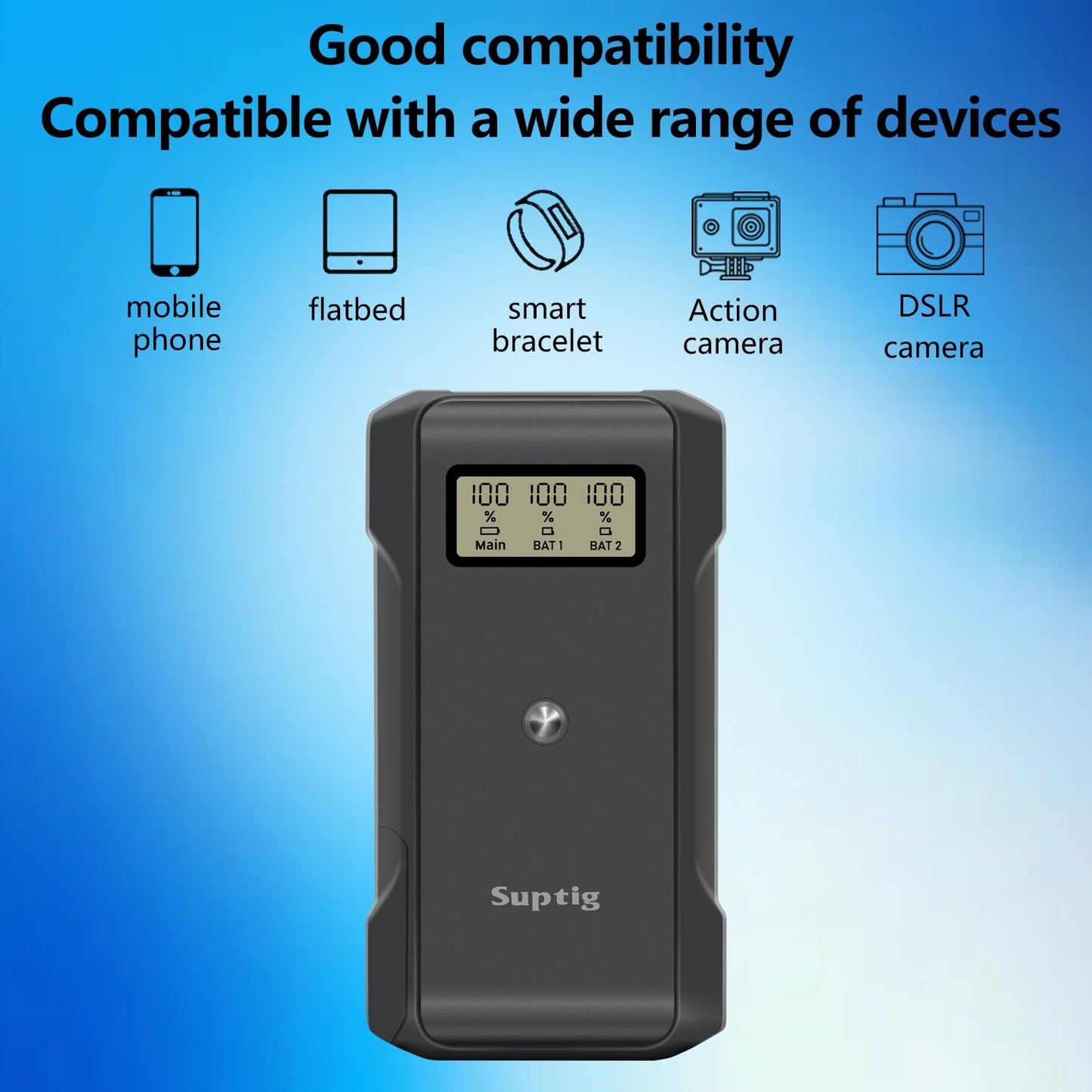 Suptig Power Bank with Battery Charger, 10,000mAh Battery Pack Charger Box for Gopro Hero 13