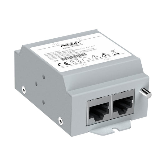 PROCET Ethernet Surge Protector Gigabit - 2 Pairs Port 20KV Industrial Lightning Arrestor for -40°F to 185°F, 120W/port PoE++ RJ45 Surge Protector