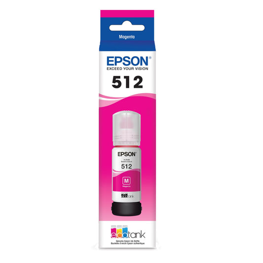 EPSON 512 EcoTank Ink Ultra-high Capacity Bottle Magenta (T512320-S) Works with ET-7700, 7750