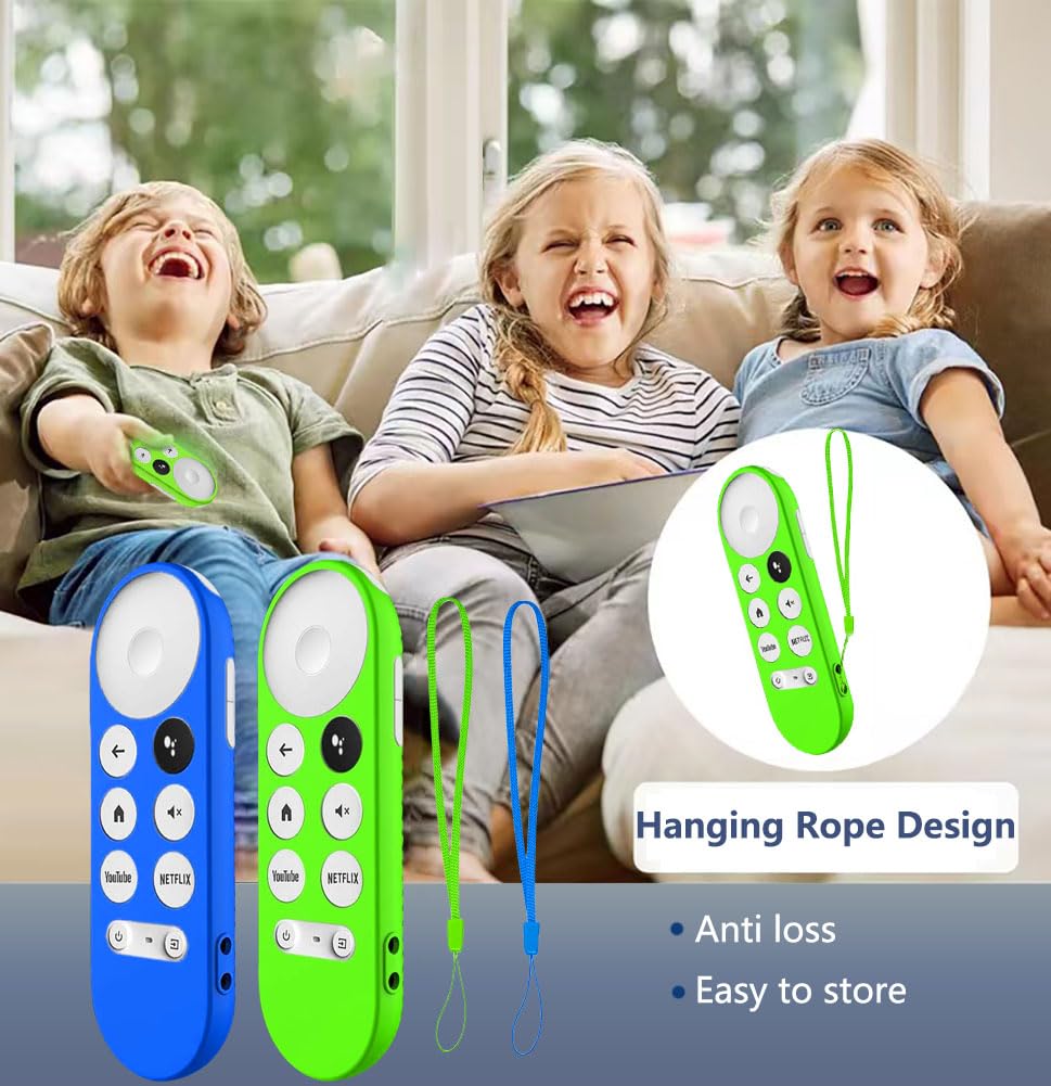 4Pcs Remote Case Cover for Chromecast with Google TV 2020/ HD 2022 Remote, Glow Blue+Glow Green+Red(NO emit Light)+Dark Blue(NO emit Light),with 4