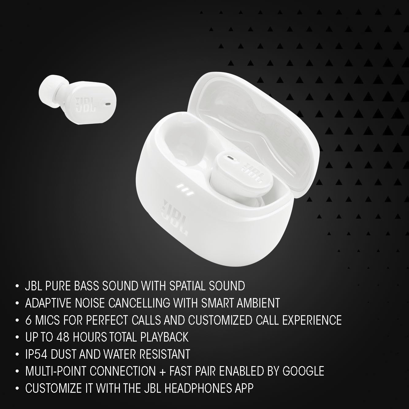 JBL Tune Buds 2 - Noise Cancelling Earbuds - White