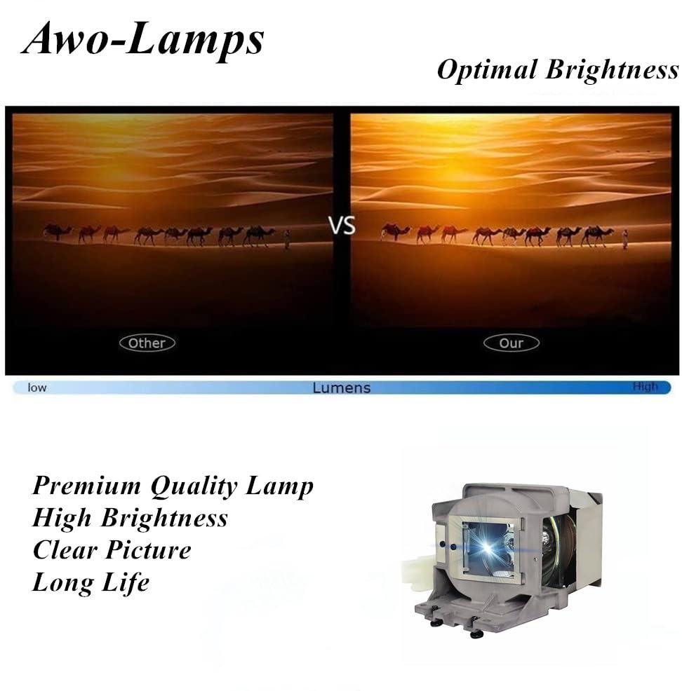 AWO Replacement Lamp Bulb for SP-LAMP-093 with Housing Compatible with INFOCUS IN112x IN114x IN116x IN118HDxc IN119HDx SP1080 Projectors