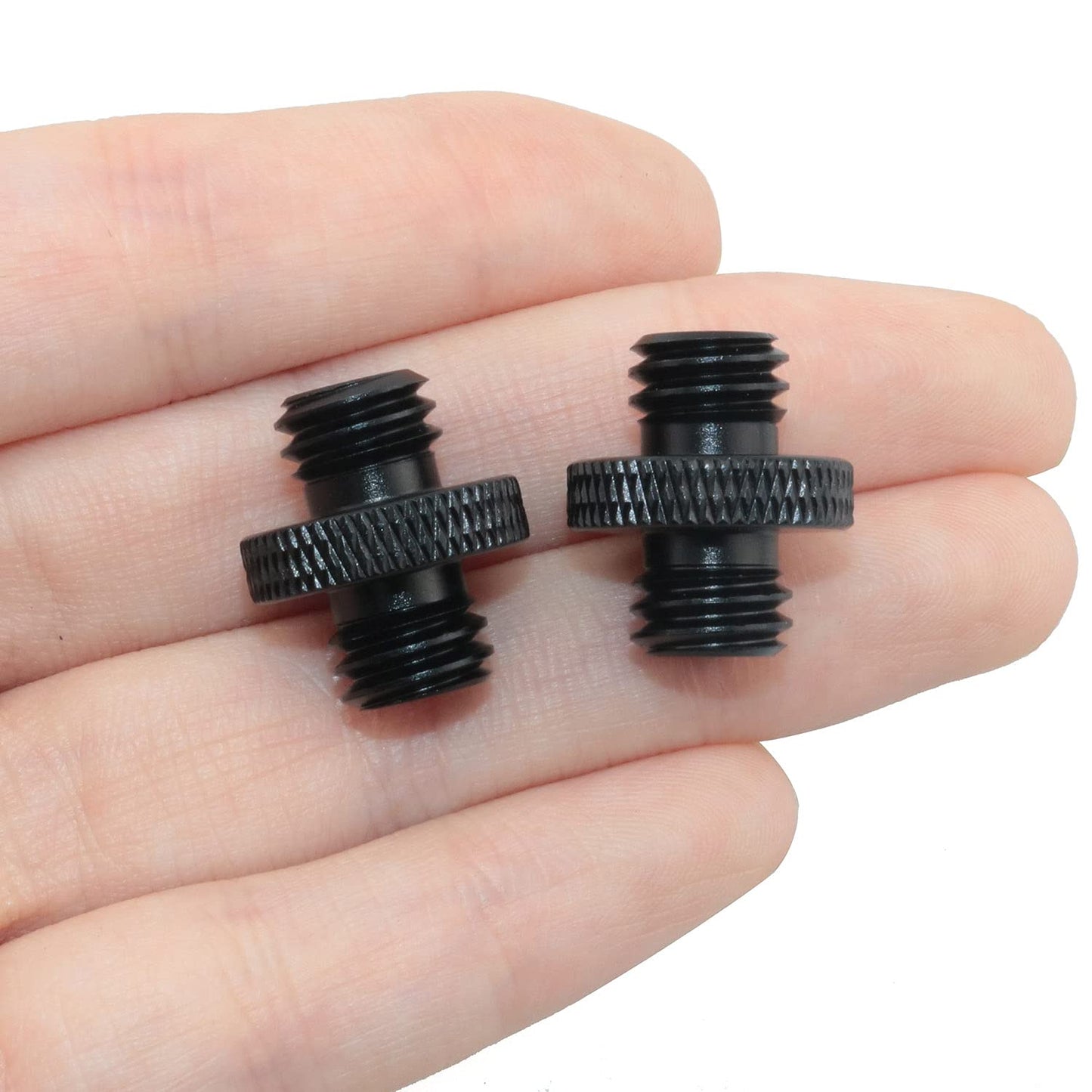 LRONG 2Pcs 3/8 inch Male to 3/8 inch Male Threaded Tripod Screw Adapter Double Sides Standard Mounting Thread Converter for Camera Mount