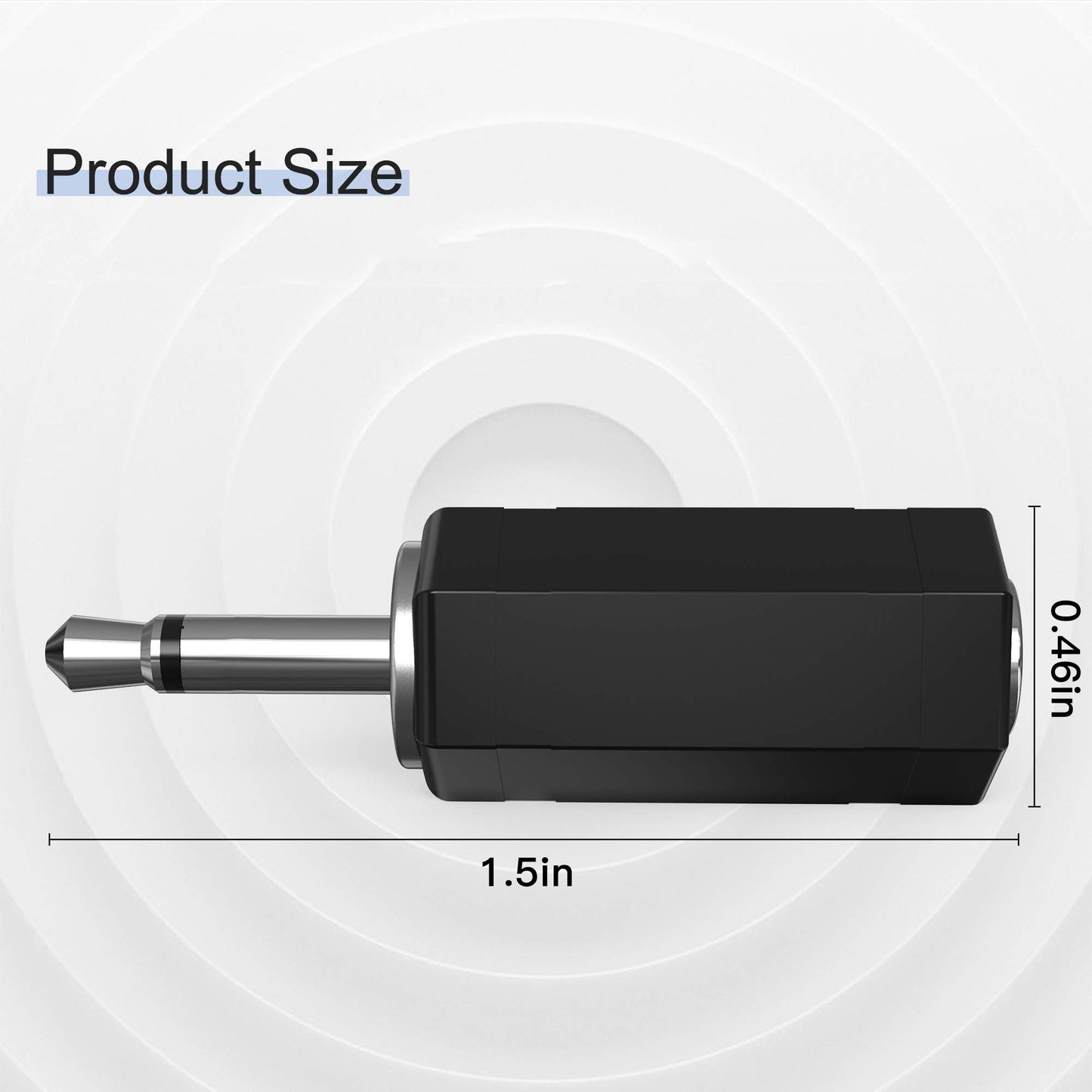 2 Pack 3.5mm Mono to Stereo Adapter - 1/8" Mono Male Plug to TRS Stereo Female Jack for Radio, Headphone