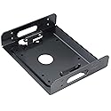 Akasa SSD & HDD Adapter | Fits 3.5" HDD or 2.5" HDD/SSD Into 5.25" PC Bay | Included Anti Vibration Pads and Mounting Screws| Black SECC | AK-HDA-01