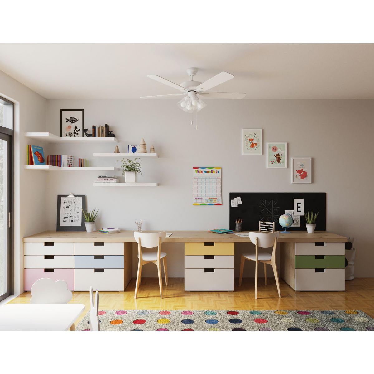 Progress Lighting AirPro 52 in. White 5-Blade AC Motor Transitional Ceiling Fan