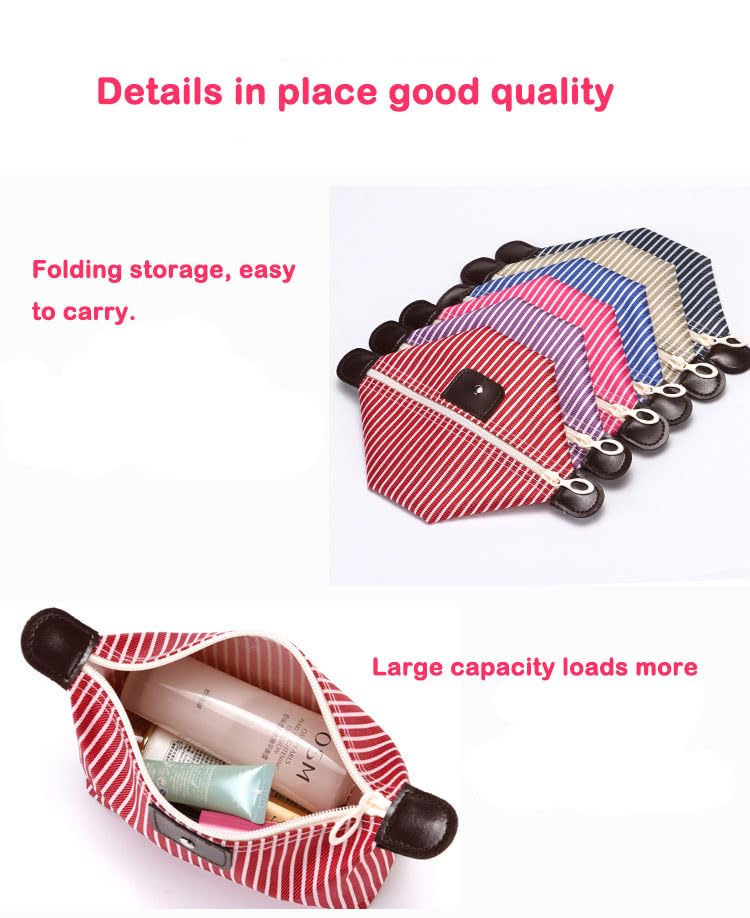 THTAJ 2 Pack Makeup Bag – Preppy Travel Cosmetic Pouch, Nylon Toiletry Bag, Light Pink Skincare Organizer & Tiny Makeup Bag Set