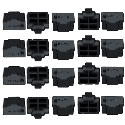 Sopepoyie 20 pcs RJ45 Anti Dust Cover Cap Protector Protects Ethernet Hub Port Cap Protector Switch Port Plugs Black Dust Cover?