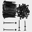 100 Pcs Nylon Universal Cable Tie Buckle - Heavy Duty Sided Snap Fit Zip Ties with Button Lock, UV Resistant Plastic Cable Fasteners for Automotive