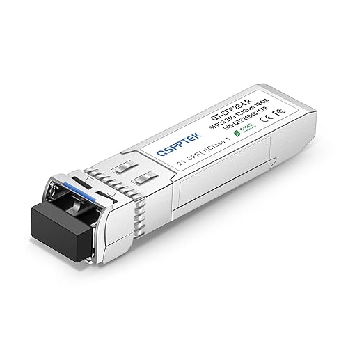 QSFPTEK 25G SFP28 Module, 25GBASE-LR 25 Gigabit SFP LC Fiber Ethernet Single-Mode Transceiver 25GBASE-LR Mini-gbic for Arista Networks SFP-25G-LR