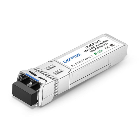 QSFPTEK 25G SFP28 Module, 25GBASE-LR 25 Gigabit SFP LC Fiber Ethernet Single-Mode Transceiver 25GBASE-LR Mini-gbic for Arista Networks SFP-25G-LR
