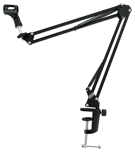 Rockville Microphone Boom Arm Studio Podcast USB Mic Stand+Desk Clamp (30")