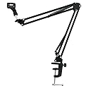 Rockville Microphone Boom Arm Studio Podcast USB Mic Stand+Desk Clamp (30")