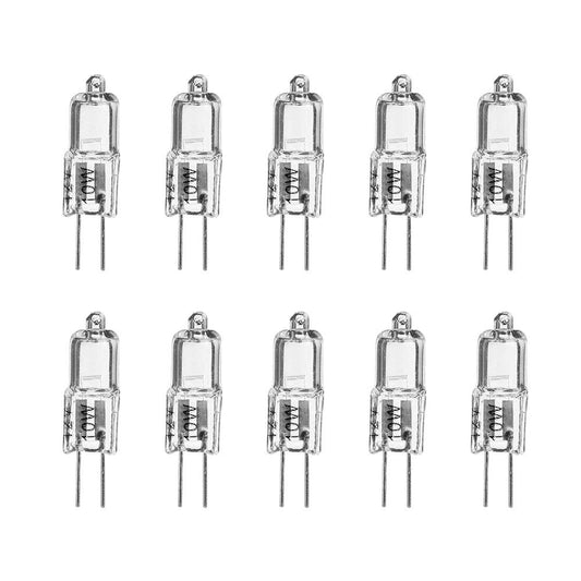 eTopLighting 10-Pack of Halogen Light Bulb, G4 Base JC Type(2Pin), Low Voltage, 12 Volts, 10 Watt, 10XG4-12V-10W