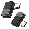 Fidioto Right Angle USB C Adapter 2Pack, Zinc alloy adapters, 90 Degree USB C Male to Type C Female Adapter Compatible with MacBook/Steam…