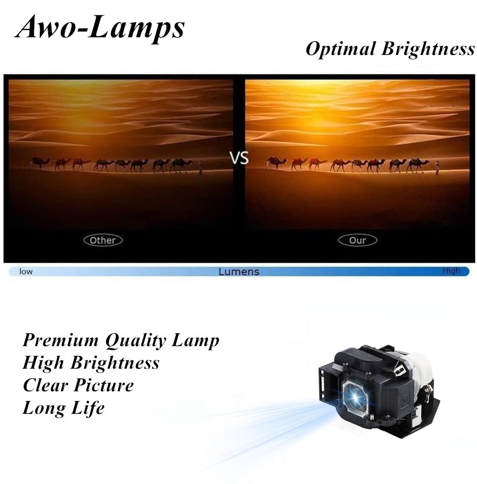 AWO NP23LP / 100013284 Replacement Lamp Bulb with Housing for NEC NP-P401W,NP-P451W,NP-P451X,NP-P501X,NP-PE501X Projectors