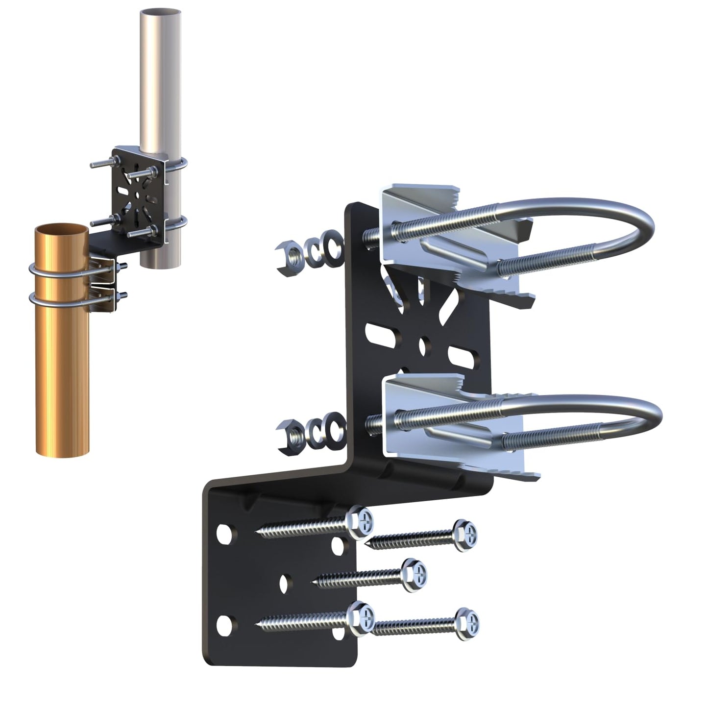 Aimeboost Antenna Mount Anti Vibration Weather-Resistant Heavy Duty Antenna Mast Bracket [ Without The Pole ] for Outdoor Home Antenna Pole Mount Kits