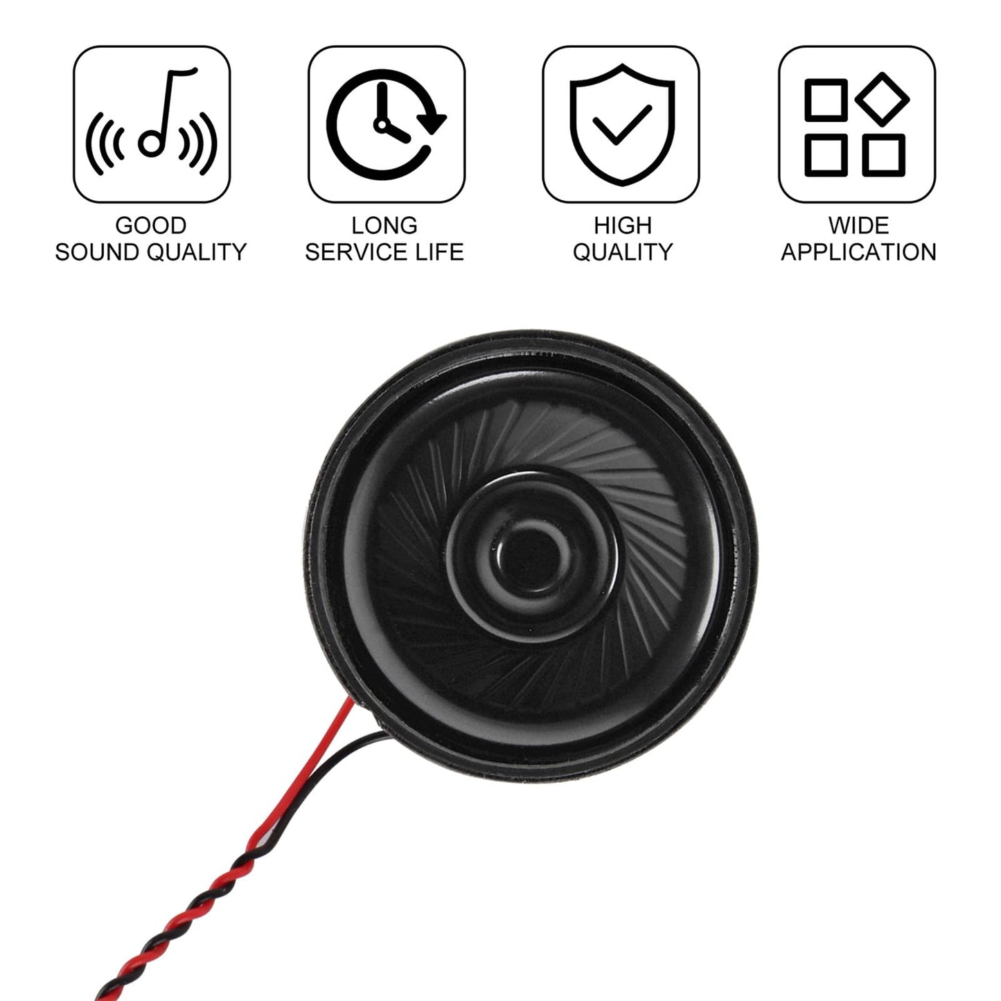 DWEII 20PCS 2W 8 Ohm Speaker Metal Shell Round Internal Speakers 8 Ohm Micro Speakers Loud Micro Speakeres Replacement Mini Multimedia Loudspeaker