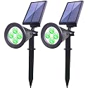 Youqian Clordeal Solar Lights Outdoor Waterproof, 2 in 1 LED Landscape Lights, 4 LED Solar Flag Pole Light Garden Pathway Yard Patio Lawn Decorative