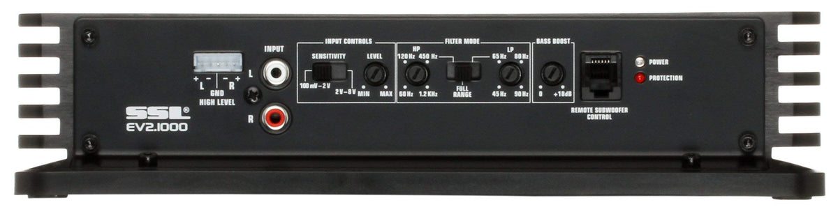 Sound Storm Laboratories EV2.1000 2 Channel Car Audio Amplifier - 1000 High Output, High/Low Level Inputs, Hook Up to Subwoofer for Bass