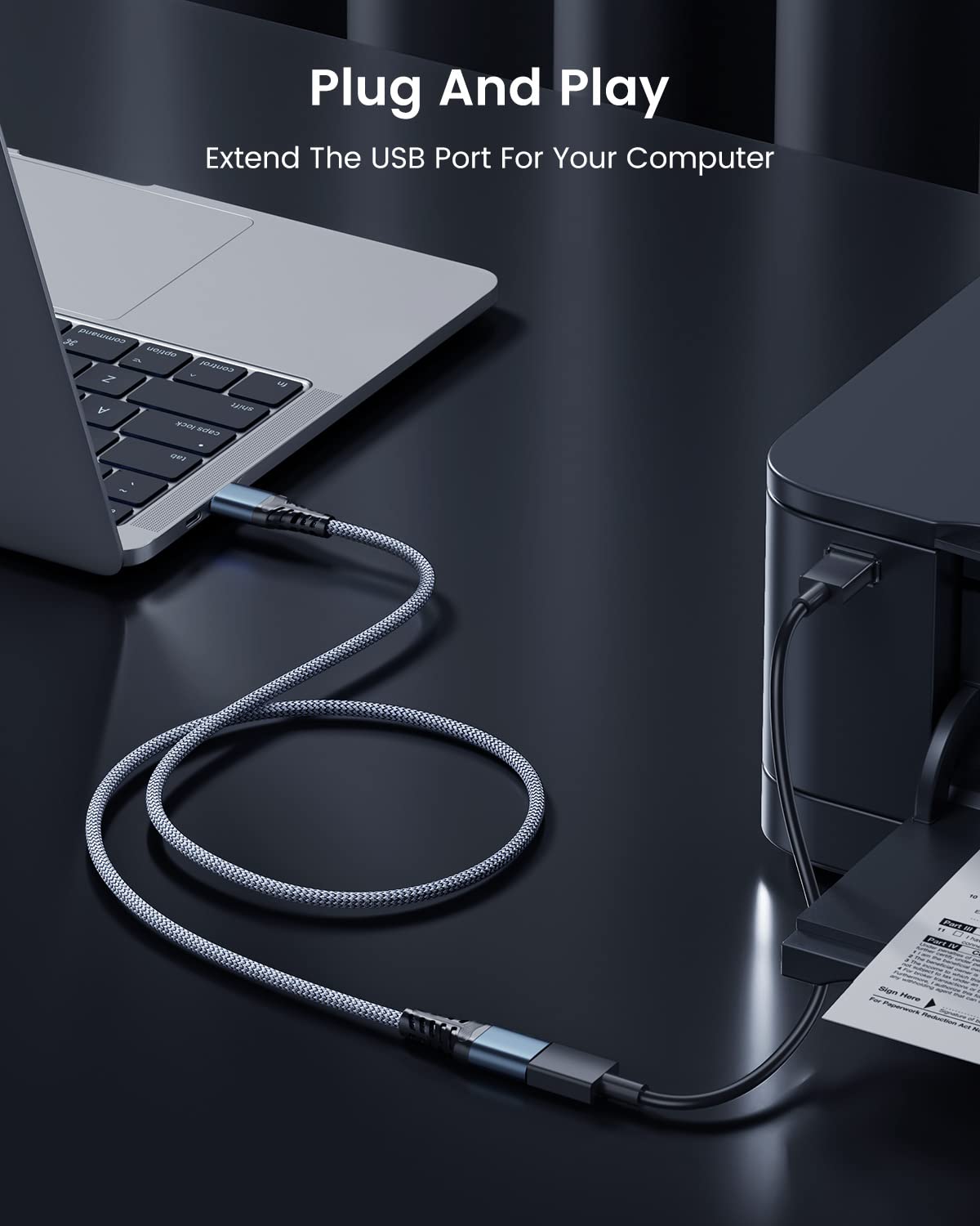 ANDTOBO USB Extension Cable 3.3ft, USB 3.0 Type A Male to Female Extender Cables High-Speed Data Transfer 5Gbps Compatible with Gamepad, Printer