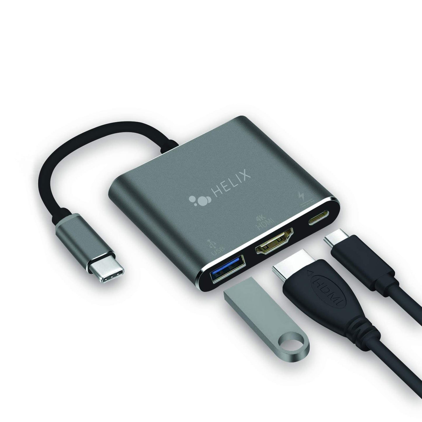 Helix USBCONNECT Adapter Hub USB-C to USB-A, HDMI and USB-C, Standard Size (ETHHUB3)