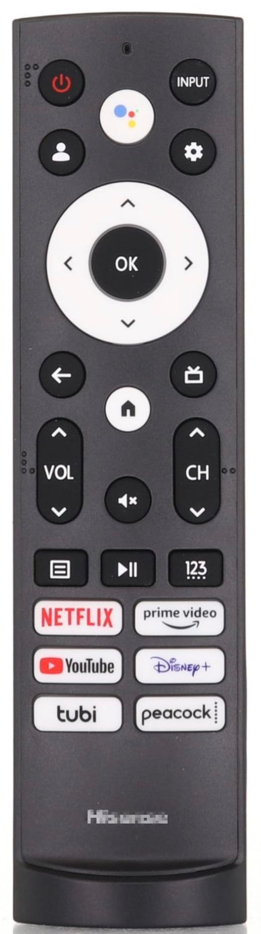 Dan's Originals OEM ERF3M90H / ERF3AF90H with Voice Google TV Remote Control for Hisense Smart TVs - 299843 Works A53F / A65H / A66G / A68H / A6G