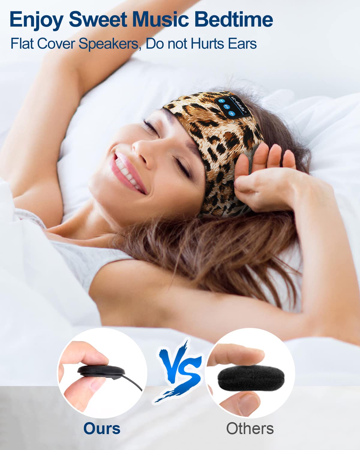 LC-dolida Sleep Headphones Bluetooth, Sleep Headphones Sleep with Thin HD Stereo Speakers Perfect for Side Sleepers, Sport, Yoga, Travel Best Gift…