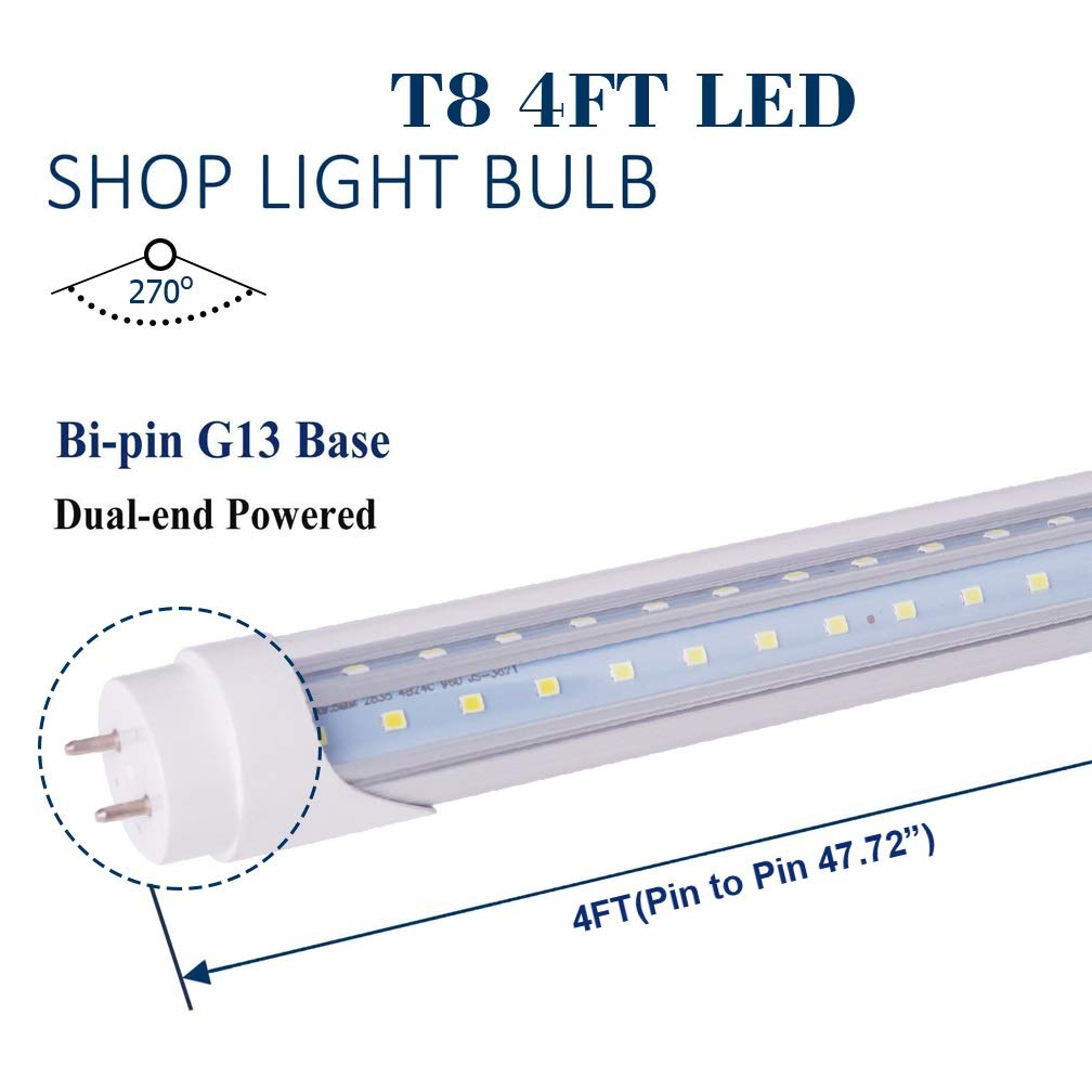 signmark 12 Pack 4FT 40W T8 LED Tube Light Bulb G13 Base 6000K Daylight White Ballast Bypass 4 Foot Garage Warehouse Shop Light Replacement for T10