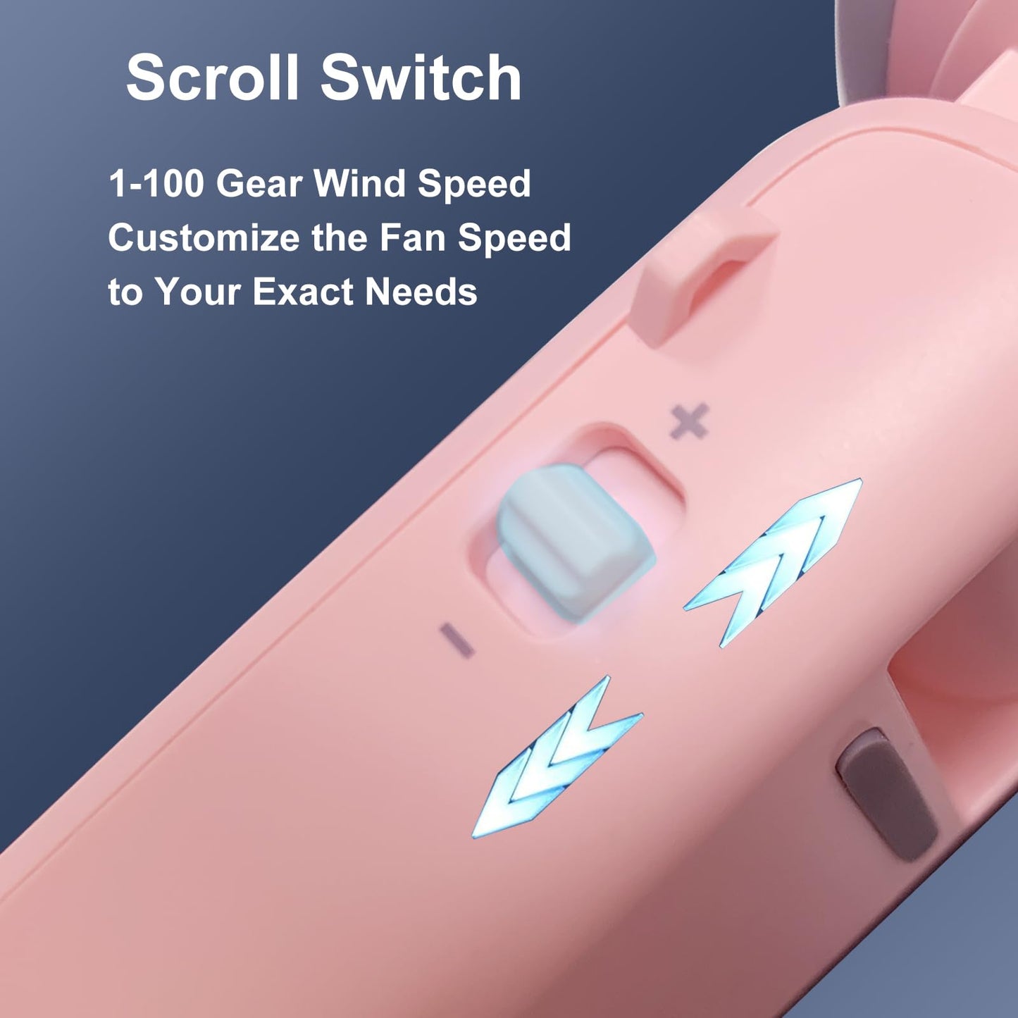 Portable Handheld Turbo Fan, 5 Gear Wind, 4000mAh Rechargeable, Up to 12 Working Hours, 3 IN 1 Hand /Desk/Neck Fan with Air Turbo Tech Cooling Fan