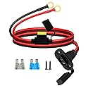 YINGAYOU 12AWG SAE Power Socket Sidewall with O Ring 8mm SAE Sidewall with Inline Fuse and O Rings 25A, for Charging Motorcycles Tractors Cars (12