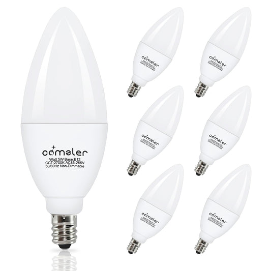 comzler E12 LED Candelabra Light Bulbs 60W Equivalent 2700K Soft White