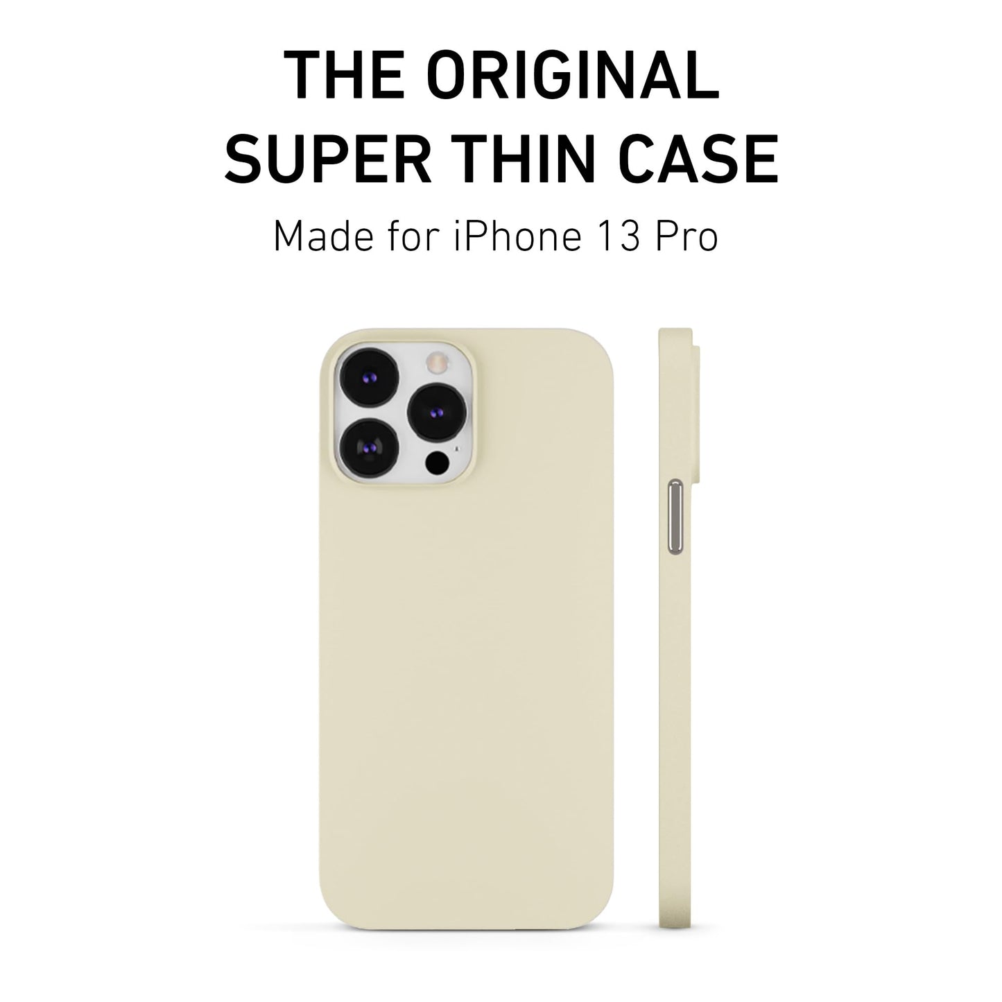 PEEL Super Thin Case for iPhone 13 Pro (Bone) - Sleek Minimalist Design, Branding Free, Ultra Slim - Protects & Showcases Your Device