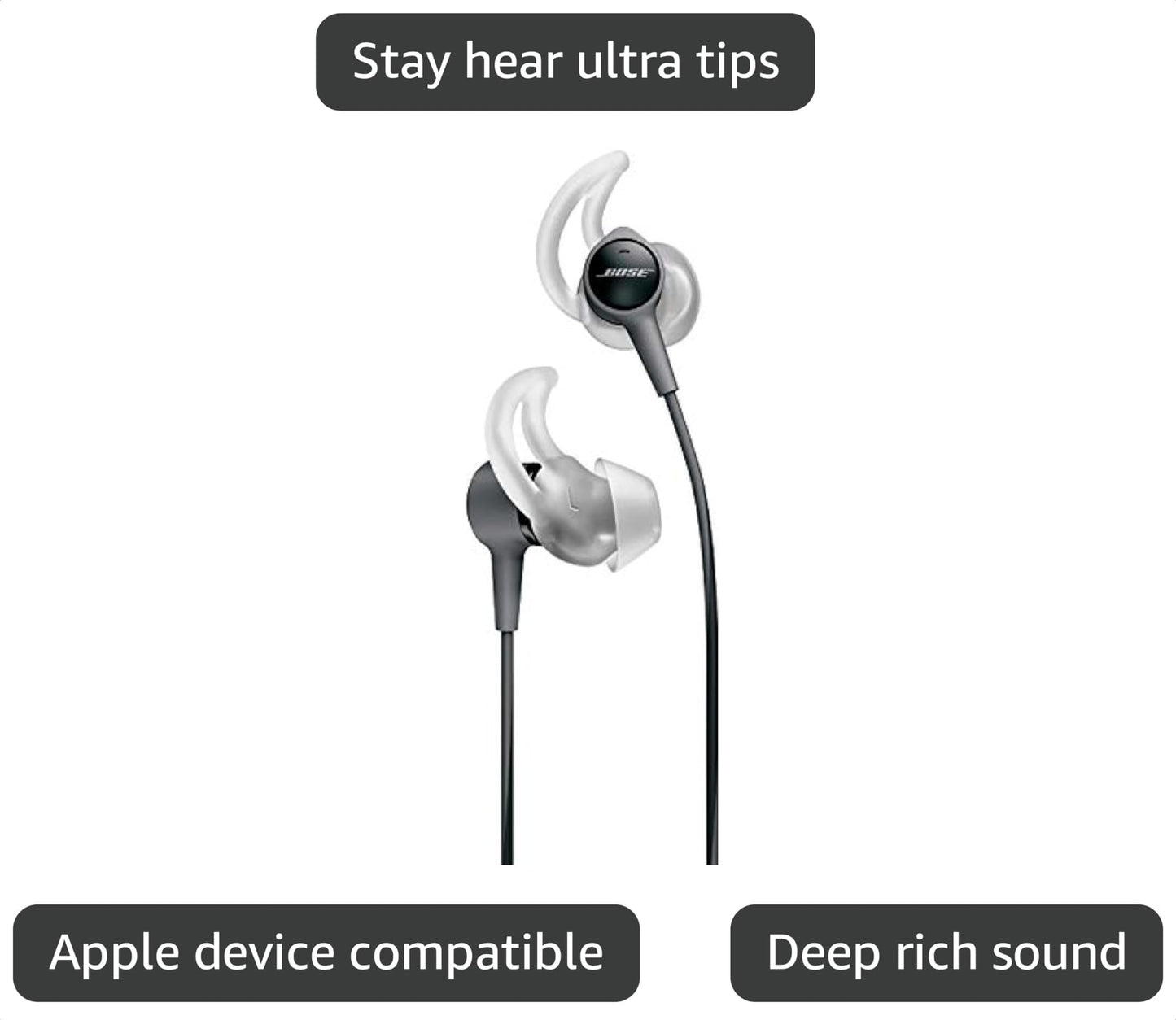 Bose SoundTrue Ultra in-ear headphones -compatible for Apple devices 741629-0010-cr Charcoal (Renewed)
