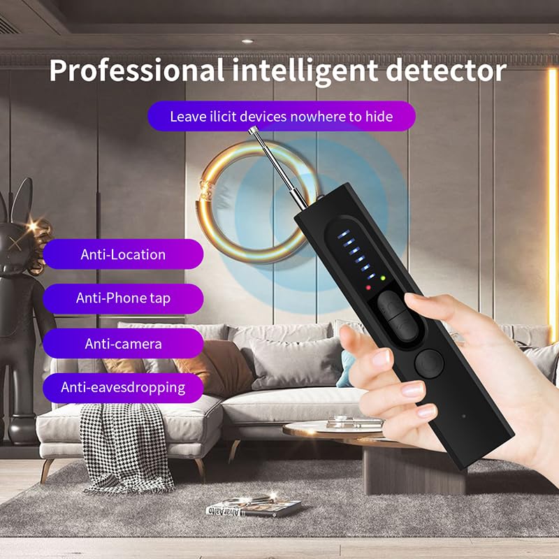 OVWE Hidden Camera Detectors,Spy Camera Detector,Hidden Bug and GPS Tracker Finder, Privacy Protector, 5 Levels Sensitivity 4 Modes, 25H Working Time